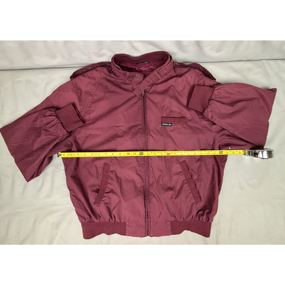 Vintage Members Only Burgandy Bomber Jacket Mens Large Full Zip - Picture 4 of 15